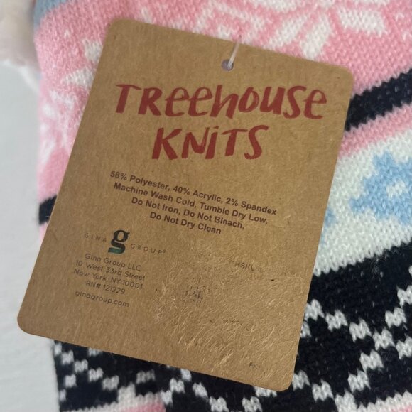 Treehouse Knits Socks Pink Blue Size 5-10 New Sherpa Lined Winter Lounge - Picture 6 of 6